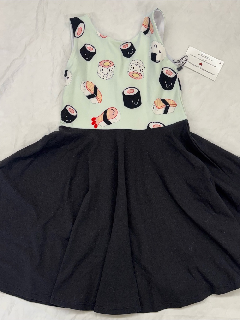 Malia and Kai Mint Sushi Print Twirl Tank‎ Dress Size 6 NEW